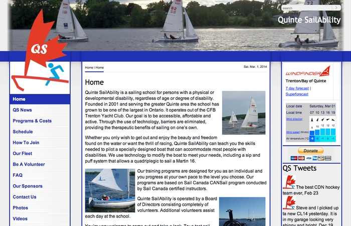 Quinte SailAbility Home Page